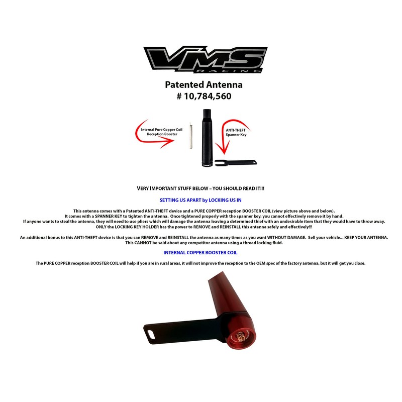 VMS RACING 50 Cal Caliber Black Back The Blue Thin