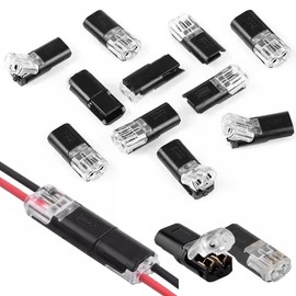 Yuragim Pack of 45 Car Cable Connectors, Waterproof 2 Pin, 12 V Plug, 2 Pin Cable Connectors, Mini Connectors, 2 Pin Quick Cable Connector Connectors for 18-22 AWG Cable, Crimp for Car, Truck