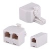2+1Pack 2pcs Phone Jack Splitter RJ11 6P4C Male to Females
