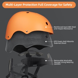 KORIMEFA Kids Bike Helmet Toddler Helmet for 2-13 Years Old Boys Girls Adjustable Skateboard Helmet Multi-Sports Lightweight Helmet Safety Protection Gear for BMX Cycling Skateboard Scooter