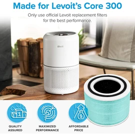 LEVOIT Core 300 Air Purifier Replacement Filter, 3-in-1 Pre-Filter, True HEPA Filter, High-Efficiency Activated Carbon Filter, Core 300-RF (Toxin Absorber)