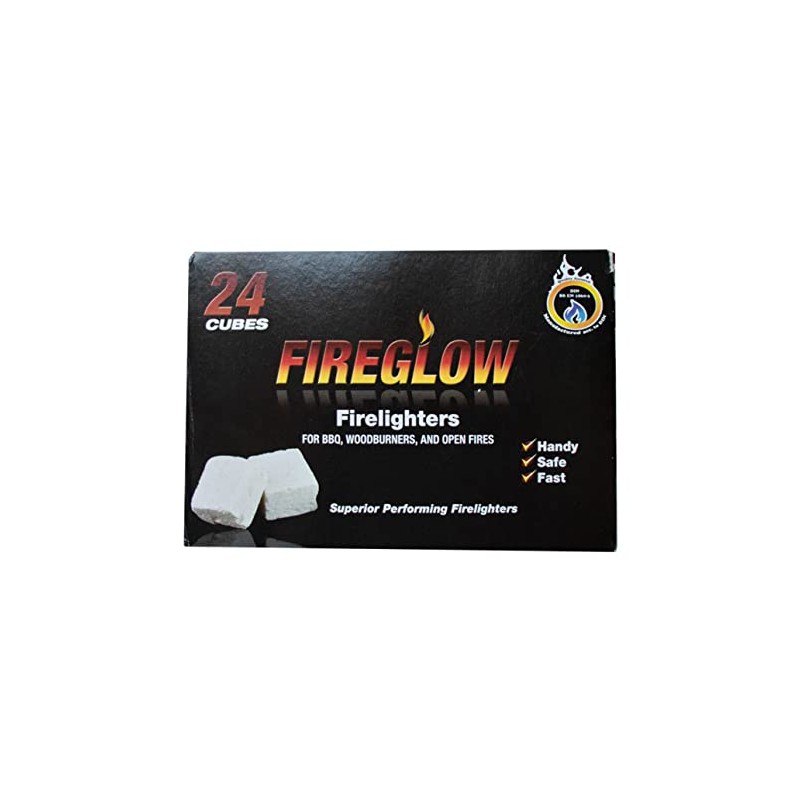 Tiger Tim Fireglow 48 Cubes Firelighters Superior Lignite Mess-Free Safe