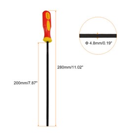 PATIKIL 4.8mm Chainsaw Files, 2 Pieces Steel Chainsaw Chain Sharpener, Chainsaw Accessories with Plastic Handle for Sharpening Garden Files