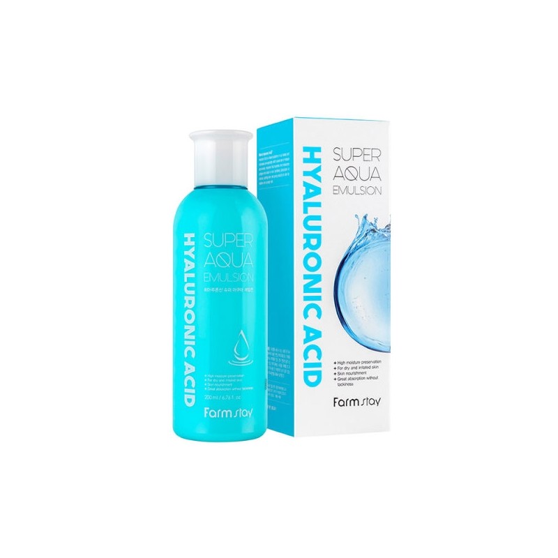 Farmstay Hyaluronic Acid Super Aqua Emulsion 200ml / 팜스테이 히아루론산