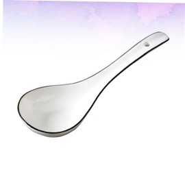 MAGICLULU White Ceramic Ramen Soup Spoon Multi-Function Kitchen Tableware Soup Scoop for Home Restaurant
