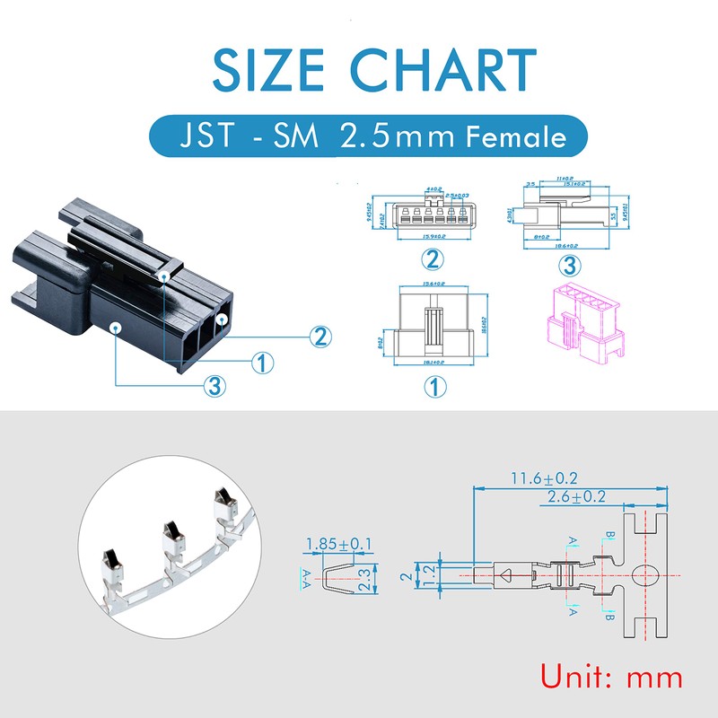 CQRobot JST SM - Conector electrónico de 3 pines de