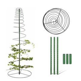 Kletterhilfe Pflanzen, Rankgitter Kletterpflanzen, Pflanzenstütze Spirale mit 3 Stützstangen, Rankhilfe Metall, 45cm-135cm Rosen Rankhilfe Hoch, für Rosen Blumen und Efeutute Topfpflanzen