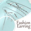 Urieo Drop Threader Earrings, Long Chain Design, Silver Earring Jewelry