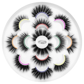 DYSILK Fluffy Lahses Fake Eyelashes - False Eyelashes Natural 7 Pairs 6D Lashes 7 Styles Faux Mink Eyelashes Wispy Lashes Natural Look False Eyelashes Long Lashes Pack Mink Lashes Eye Lashes |005