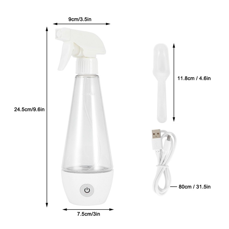 300ml USB Portable Sodium Hypochlorite Generator Detergent Spray Bottle Household