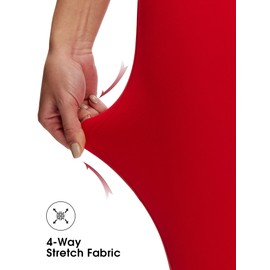 NANJI High Waisted Leggings with Pockets for Women - Tummy Control, Buttery Soft Yoga Pants, Squat Proof Workout Leggings (M, Equestrian Red)