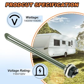 MOOTVGOO 92249 91160 92097 520900 RV Water Heater Element Replacement for Atwood Suburban GCH6-4E GCH6-6E GCH6-7E GC6A-7E, SW4/6/10/12/16 Series Electric Water Heaters, 1400W/1440W, 110V/120V