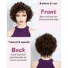 FASHION IDOL Pixie Curly Brown Human Hair Wig C-type Lace