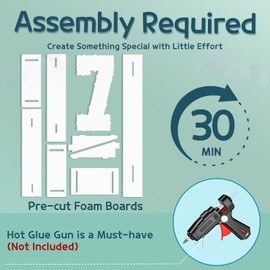 imprsv Light-up Numbers 7th Birthday Decorations: Large 3ft Marquee Number 7 70th Birthday Women Men Seven Year Old Birthday Decor Party Backdrop Anniversary Big Foam Board Number 0