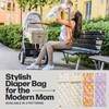 Quilted Diaper Bag With Insulated Bottle Pockets, Functional & Fashionable
