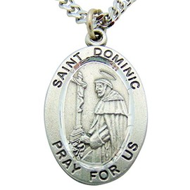 Westman Works St Dominic Solid Pewter One Inch Saint Medal with Stainless Steel Chain