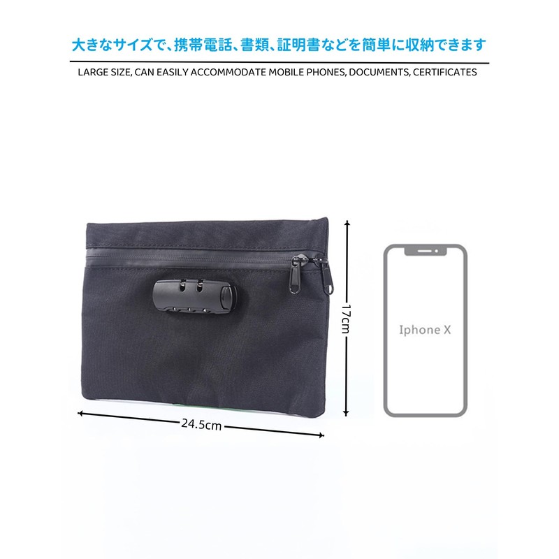 AirAkl [Anti-theft Waterproof] Keyed Pouch, Storage Box, Collecting Bag, Passbook