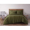 Brooklyn Loom Flax Linen Duvet Set, Queen, Olive Green
