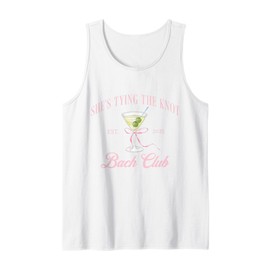 She's tying the knot Bridal Shower Coquette Bow Bachelorette Tank Top