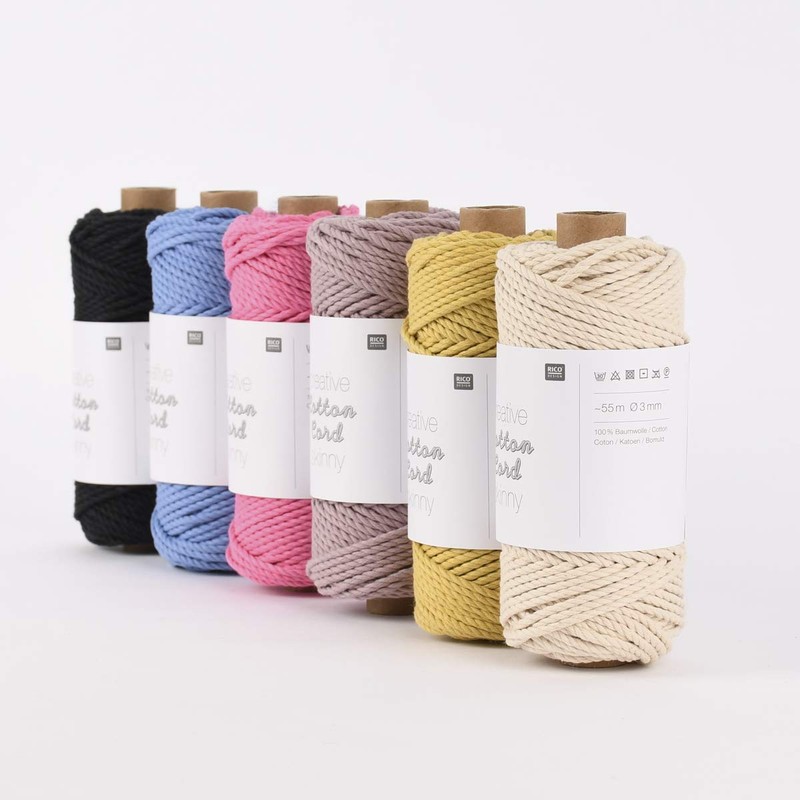 Rico Design Creative Cotton Cord Skinny, 55 m Dust