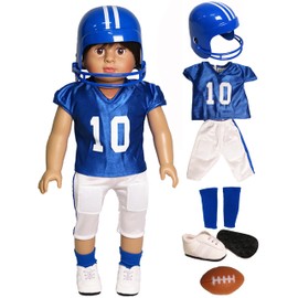 Blue Football Uniform 6pc for 18-Inch Dolls | Premium Quality & Trendy Design | Dolls Clothes