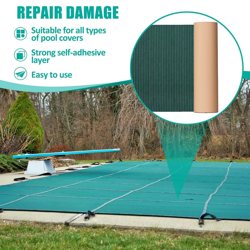 Pushglossy 4 Rolls Pool Cover Patch Kit Cuttable Swimming Self