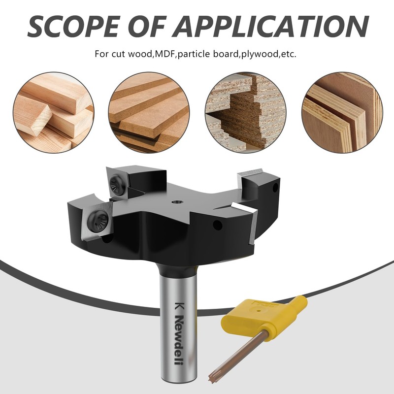 Newdeli CNC Spoilboard Surfacing Router Bit 1/2" Shank 3" Cutting