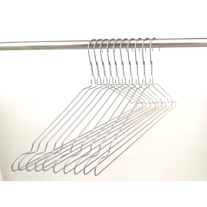 DODIN HOME 10 Silver Wire Notched Hangers Space Saving Metal