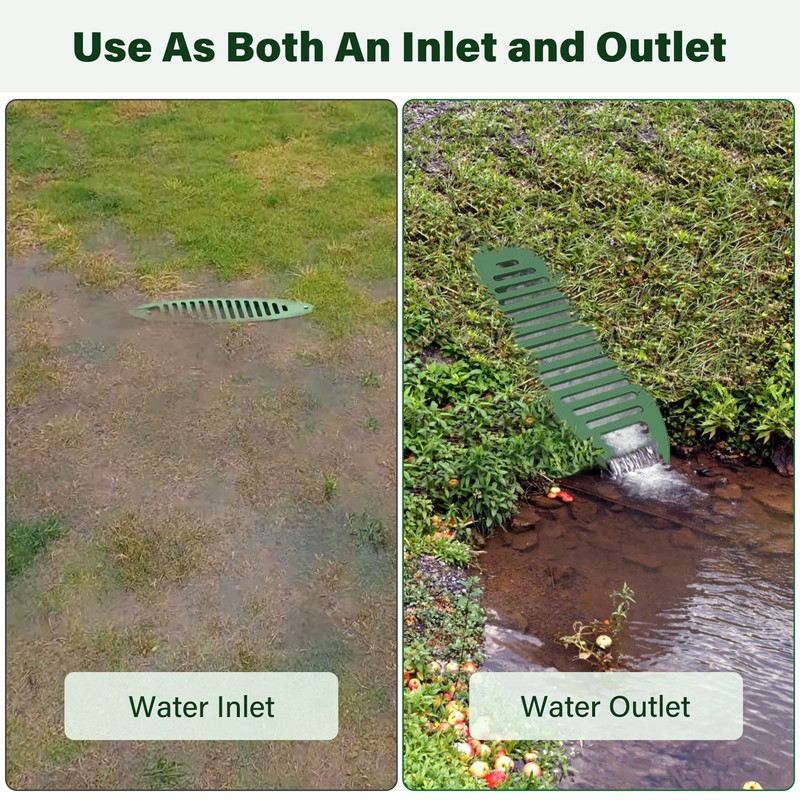 4 in. Green Angled Drainage Grate Yard Drain, Yard Drain