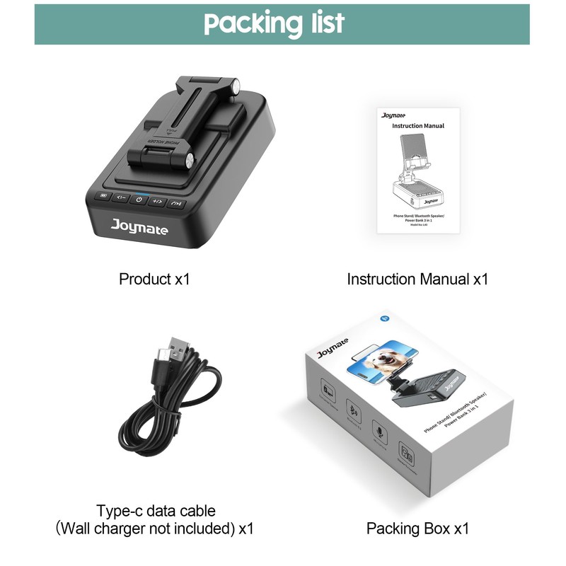 Joymate Gifts for Men Women, Phone Stand with Bluetooth Speaker