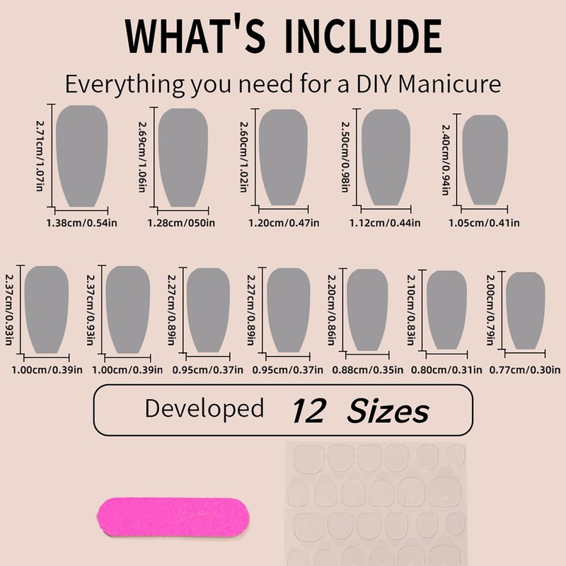 24 Pcs Christmas Fake Nails Almond Press on Nails Blue