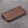 HISCOW Zippered Checkbook Cover & Card Holder with Divider -