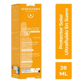 Isispharma Uveblock Sun Sérum Spf 50 28ml Triple Acción Pieles Sensibles Protege Hidrata Ilumina                                                      