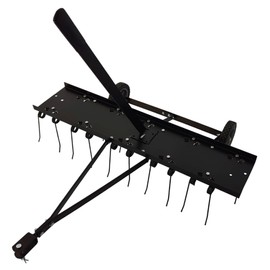 Yard Tuff Tine Dethatcher Attachment, 40 Inch Pull Behind Thatcher for Lawn Mower, Tractor and ATVs, with Heat-Treated Tines for Grass, Leaves, Debris