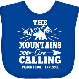 inktastic Pigeon Forge Tennessee the Mountains Are Calling Baby Bib Royal Blue 3b219