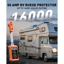 EPLCSE RV Surge Protector 50 Amp with Digital Display & Auto-Shutoff, 16,000J Circuit Analyzer, Real-Time Voltage Current KWH, Waterproof RV Power Surge Protector for Camper, Motorhomes