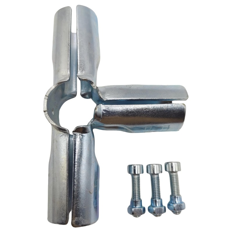 Pipe Connector, 4-Way Metal Clamp Fittings, Fit for 1" (O.D.