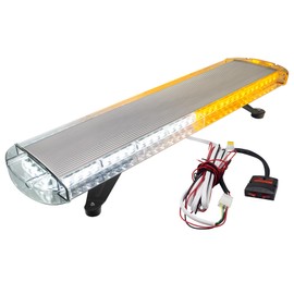 38'' 72 LED Rooftop Strobe Lights, High Intensity Emergency Flashing Light Bar, Hazard Traffic Warning Light with Adjustable Mounting Bracket for Snowplow Tow Truck Construction Vehicle (Amber/White)