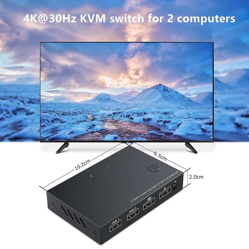 2 in 1 Out KVM Switch 3840 X 2160 Resolution