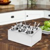 DUTTIETY Flatware Organizers Stainless Steel, 6 Holes Cylinder Flatware Organizer,