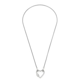 Leonardo Jewels Clip&Mix Minou 021804 Women's Stainless Steel Short Silver Necklace with Cubic Zirconia Heart Lobster Claw Chain, Stainless Steel, No Gemstone