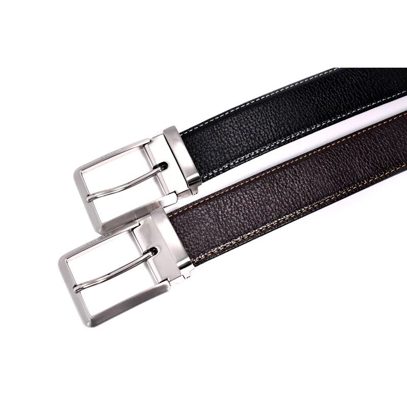 Lacoste LB84670 Men's Cow Leather Business Belt, dark brown