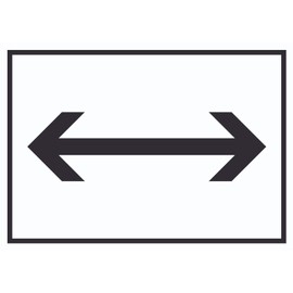 HB-Druck Direction Arrow Right Left Sign Horizontal Black White Arrow A5 (148 x 210 mm)