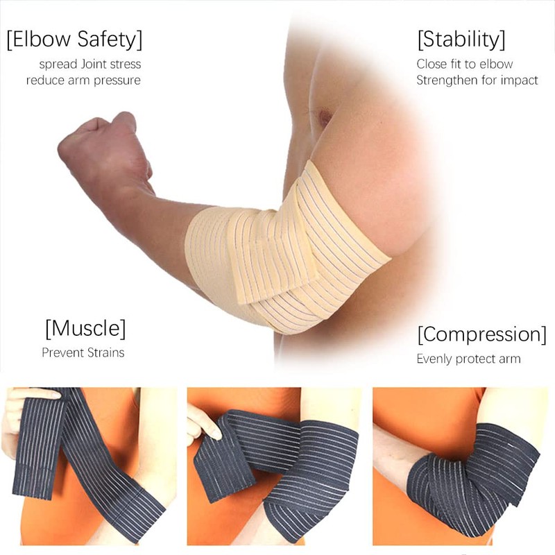 Elfzone Elastic Bandage Wrap with Velcro - 4 Packs -