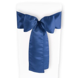 Gräfenstayn® Set of 10 Louisa Satin Chair Bows 275 x 15 cm - Satin Bow Table Runner Bar Table Bow - with Oeko-Tex Seal "Tested Confidence" (Blue)