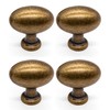 Gutapo 4 Pack Oval Solid Antique Brass Cabinet Knobs, 1-3/8