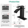VOTON Black Bathroom Faucets Modern Waterfall Bathroom Sink Faucet Matte