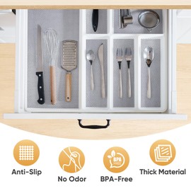 BALEINE Cabinet Liner, 17.5 in x 10 Ft Drawer and Shelf Liner for Kitchen Cabinets Non-Adhesive, Non-Slip Protect Desks, Cupboard, Drawers, Shelves, Tableware (Beige)