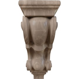 Ekena Millwork CORW05X05X10TRWA Medium Traditional Wood Corbels, 4 1/2"W x 5"D x 10"H, Walnut
