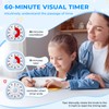 Diboniur Visueller Timer Kinder Wiederaufladbar, 60 Minuten Countdown Timer, Schreibtisch